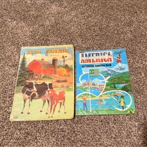 Vintage children’s books Farm friends & never used Rand McNally ecology coloring